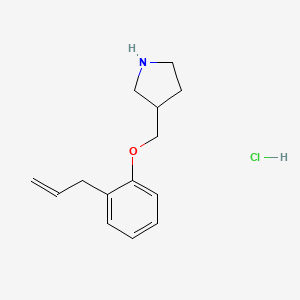 molecular formula C14H20ClNO B1397512 3-[(2-Allylphenoxy)methyl]pyrrolidine hydrochloride CAS No. 1220037-15-9