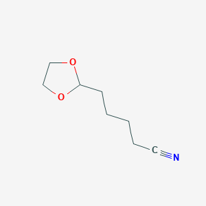 molecular formula C8H13NO2 B13975121 5-(1,3-Dioxolan-2-YL)pentanenitrile CAS No. 33683-57-7