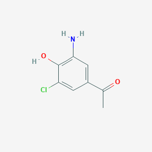 molecular formula C8H8ClNO2 B13975132 1-(3-Amino-5-chloro-4-hydroxyphenyl)ethanone 