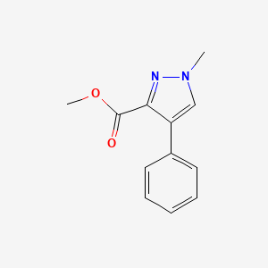 molecular formula C12H12N2O2 B13975172 Methyl 1-methyl-4-phenyl-1H-pyrazole-3-carboxylate CAS No. 96256-54-1