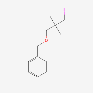 molecular formula C12H17IO B13975246 ((3-Iodo-2,2-dimethylpropoxy)methyl)benzene 