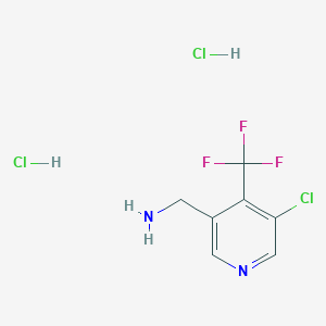 molecular formula C7H8Cl3F3N2 B13975270 C-(5-Chloro-4-trifluoromethyl-pyridin-3-yl)-methylamine dihydrochloride 