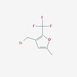 molecular formula C7H6BrF3O B13975360 3-(Bromomethyl)-5-methyl-2-(trifluoromethyl)furan 