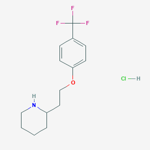 molecular formula C14H19ClF3NO B1397550 2-{2-[4-(Trifluoromethyl)phenoxy]ethyl}piperidine hydrochloride CAS No. 1220037-66-0