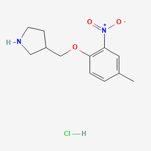 molecular formula C12H17ClN2O3 B1397561 3-[(4-Methyl-2-nitrophenoxy)methyl]pyrrolidine hydrochloride CAS No. 1220032-26-7