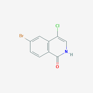 molecular formula C9H5BrClNO B13975639 6-Bromo-4-chloroisoquinolin-1(2H)-one 