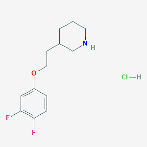 molecular formula C13H18ClF2NO B1397568 3-[2-(3,4-二氟苯氧基)乙基]哌啶盐酸盐 CAS No. 1220016-90-9