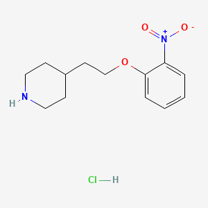 molecular formula C13H19ClN2O3 B1397570 4-[2-(2-Nitrophenoxy)ethyl]piperidine hydrochloride CAS No. 1219982-52-1