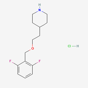 molecular formula C14H20ClF2NO B1397576 4-{2-[(2,6-Difluorobenzyl)oxy]ethyl}piperidine hydrochloride CAS No. 1220017-65-1