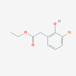 molecular formula C10H11BrO3 B13975789 Ethyl 3-bromo-2-hydroxybenzeneacetate 