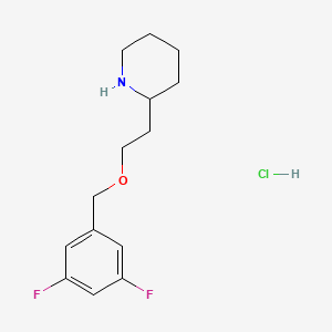 molecular formula C14H20ClF2NO B1397579 2-{2-[(3,5-二氟苄基)氧基]乙基}哌啶盐酸盐 CAS No. 1220038-92-5