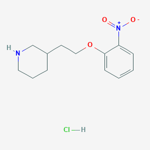 molecular formula C13H19ClN2O3 B1397580 3-[2-(2-硝基苯氧基)乙基]哌啶盐酸盐 CAS No. 1220032-34-7