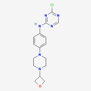 molecular formula C16H19ClN6O B13975801 4-chloro-N-(4-(4-(oxetan-3-yl)piperazin-1-yl)phenyl)-1,3,5-triazin-2-amine 