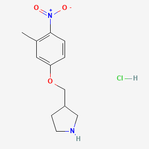 molecular formula C12H17ClN2O3 B1397581 3-[(3-Methyl-4-nitrophenoxy)methyl]pyrrolidine hydrochloride CAS No. 1220029-83-3
