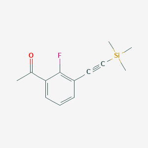 molecular formula C13H15FOSi B13975821 1-[2-Fluoro-3-[2-(trimethylsilyl)ethynyl]phenyl]ethanone 