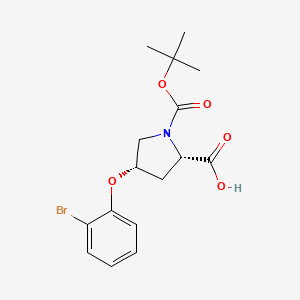 molecular formula C16H20BrNO5 B1397591 (2S,4S)-4-(2-Bromophenoxy)-1-(tert-butoxycarbonyl)-2-pyrrolidinecarboxylic acid CAS No. 1354485-65-6