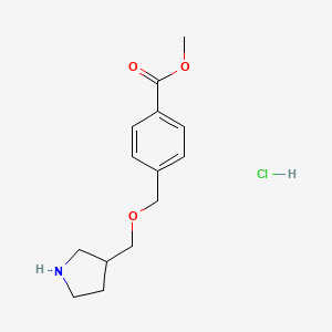 molecular formula C14H20ClNO3 B1397592 Methyl 4-[(3-pyrrolidinylmethoxy)methyl]benzoate hydrochloride CAS No. 1219972-28-7