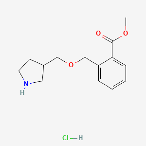 molecular formula C14H20ClNO3 B1397593 Methyl 2-[(3-pyrrolidinylmethoxy)methyl]benzoate hydrochloride CAS No. 1220032-42-7