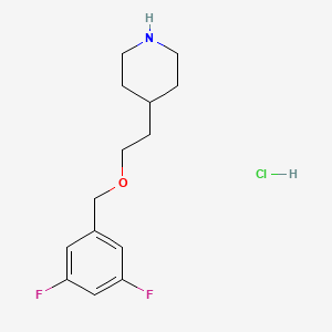molecular formula C14H20ClF2NO B1397598 4-{2-[(3,5-Difluorobenzyl)oxy]ethyl}piperidine hydrochloride CAS No. 1220038-94-7