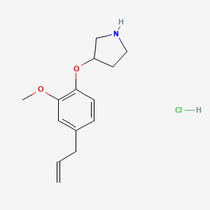 molecular formula C14H20ClNO2 B1397610 3-(4-Allyl-2-methoxyphenoxy)pyrrolidine hydrochloride CAS No. 1220016-93-2