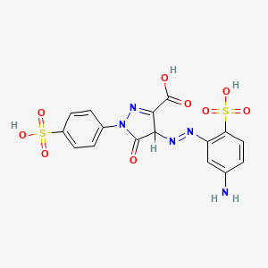 1H-Pyrazole-3-carboxylic acid, 4-((5-amino-2-sulfophenyl)azo)-4,5-dihydro-5-oxo-1-(4-sulfophenyl)-