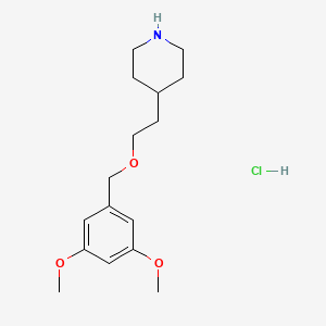 molecular formula C16H26ClNO3 B1397618 4-{2-[(3,5-Dimethoxybenzyl)oxy]ethyl}piperidine hydrochloride CAS No. 1220032-49-4