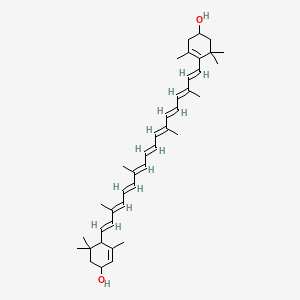 4-[(1E,3E,5E,7E,9E,11E,13E,15E,17E)-18-(4-hydroxy-2,6,6-trimethylcyclohex-1-en-1-yl)-3,7,12,16-tetramethyloctadeca-1,3,5,7,9,11,13,15,17-nonaen-1-yl]-3,5,5-trimethylcyclohex-2-en-1-ol