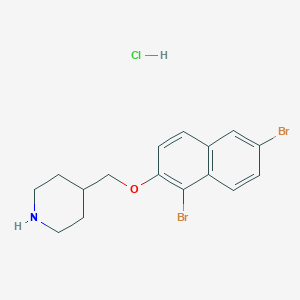 molecular formula C16H18Br2ClNO B1397628 4-{[(1,6-Dibromo-2-naphthyl)oxy]methyl}piperidine hydrochloride CAS No. 1220035-26-6