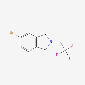 molecular formula C10H9BrF3N B13976295 5-Bromo-2-(2,2,2-trifluoroethyl)isoindoline 