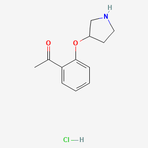 molecular formula C12H16ClNO2 B1397630 1-[2-(3-吡咯啉氧基)苯基]-1-乙酮盐酸盐 CAS No. 1219979-83-5