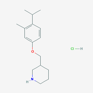 molecular formula C16H26ClNO B1397634 3-[(4-Isopropyl-3-methylphenoxy)methyl]piperidine hydrochloride CAS No. 1219976-40-5