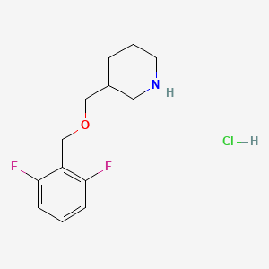 molecular formula C13H18ClF2NO B1397637 3-{[(2,6-二氟苄基)氧基]甲基}哌啶盐酸盐 CAS No. 1220020-32-5