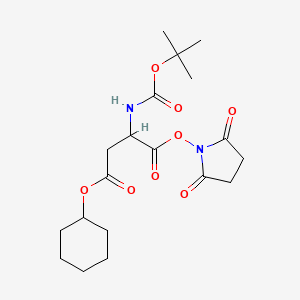 4-O-cyclohexyl 1-O-(2,5-dioxopyrrolidin-1-yl) 2-[(2-methylpropan-2-yl)oxycarbonylamino]butanedioate