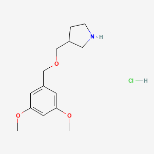 molecular formula C14H22ClNO3 B1397639 3,5-二甲氧基苄基 3-吡咯烷基甲基醚盐酸盐 CAS No. 1219964-68-7