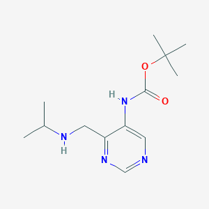 molecular formula C13H22N4O2 B13976404 Tert-butyl (4-((isopropylamino)methyl)pyrimidin-5-yl)carbamate 