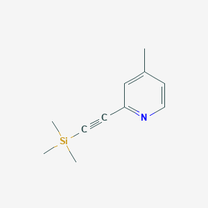 molecular formula C11H15NSi B13976417 4-Methyl-2-[2-(trimethylsilyl)ethynyl]pyridine CAS No. 884494-41-1