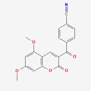 4-(5,7-Dimethoxy-2-oxo-2H-1-benzopyran-3-carbonyl)benzonitrile