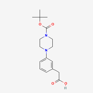 molecular formula C17H24N2O4 B13976422 2-(3-(4-(tert-Butoxycarbonyl)piperazin-1-yl)phenyl)acetic acid 