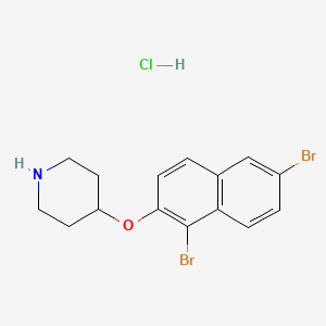molecular formula C15H16Br2ClNO B1397643 4-[(1,6-二溴-2-萘基)氧基]哌啶盐酸盐 CAS No. 1220018-23-4