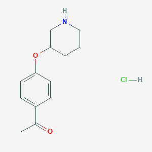 molecular formula C13H18ClNO2 B1397645 1-[4-(3-哌啶氧基)苯基]-1-乙酮盐酸盐 CAS No. 1219976-42-7
