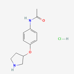 molecular formula C12H17ClN2O2 B1397650 N-[4-(3-吡咯烷氧基)苯基]乙酰胺盐酸盐 CAS No. 1220033-88-4