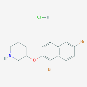 molecular formula C15H16Br2ClNO B1397651 3-[(1,6-二溴-2-萘基)氧基]哌啶盐酸盐 CAS No. 1220032-70-1