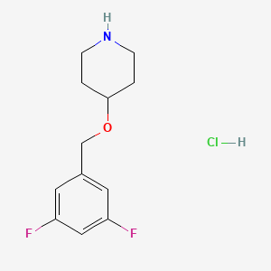 molecular formula C12H16ClF2NO B1397656 4-[(3,5-二氟苄基)氧基]哌啶盐酸盐 CAS No. 1220016-24-9