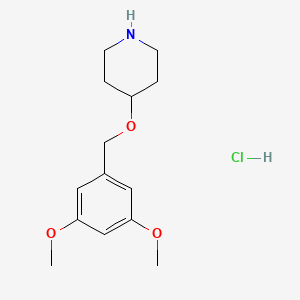 molecular formula C14H22ClNO3 B1397657 4-[(3,5-Dimethoxybenzyl)oxy]piperidine hydrochloride CAS No. 1220036-75-8