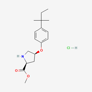 molecular formula C17H26ClNO3 B1397660 Methyl (2S,4S)-4-[4-(tert-pentyl)phenoxy]-2-pyrrolidinecarboxylate hydrochloride CAS No. 1354484-57-3