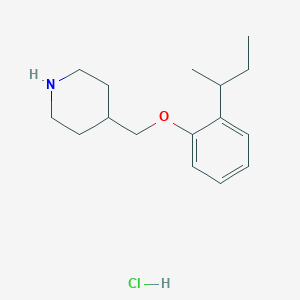 molecular formula C16H26ClNO B1397663 4-{[2-(仲丁基)苯氧基]甲基}哌啶盐酸盐 CAS No. 1220033-63-5