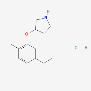 molecular formula C14H22ClNO B1397665 3-(5-Isopropyl-2-methylphenoxy)pyrrolidine hydrochloride CAS No. 1220033-66-8