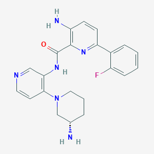 molecular formula C22H23FN6O B13976700 (S)-3-amino-N-(4-(3-aminopiperidin-1-yl)pyridin-3-yl)-6-(2-fluorophenyl)picolinamide 