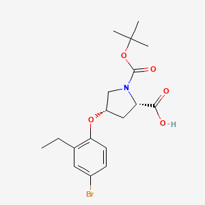 molecular formula C18H24BrNO5 B1397671 (2S,4S)-4-(4-Bromo-2-ethylphenoxy)-1-(tert-butoxycarbonyl)-2-pyrrolidinecarboxylic acid CAS No. 1354485-17-8