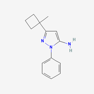 molecular formula C14H17N3 B13976755 3-(1-Methylcyclobutyl)-1-phenyl-1H-pyrazol-5-amine 